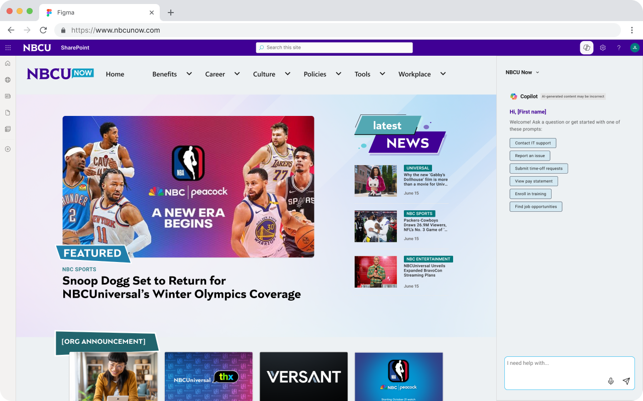 nbcunow landing page mockup